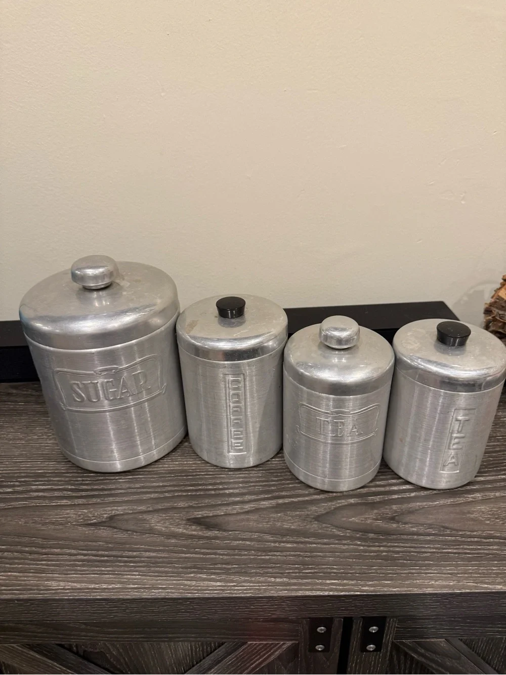 A.C. HELLER HOSTESS-WARE Aluminum Nesting Canister Set of 4 Made in ITALY MCM